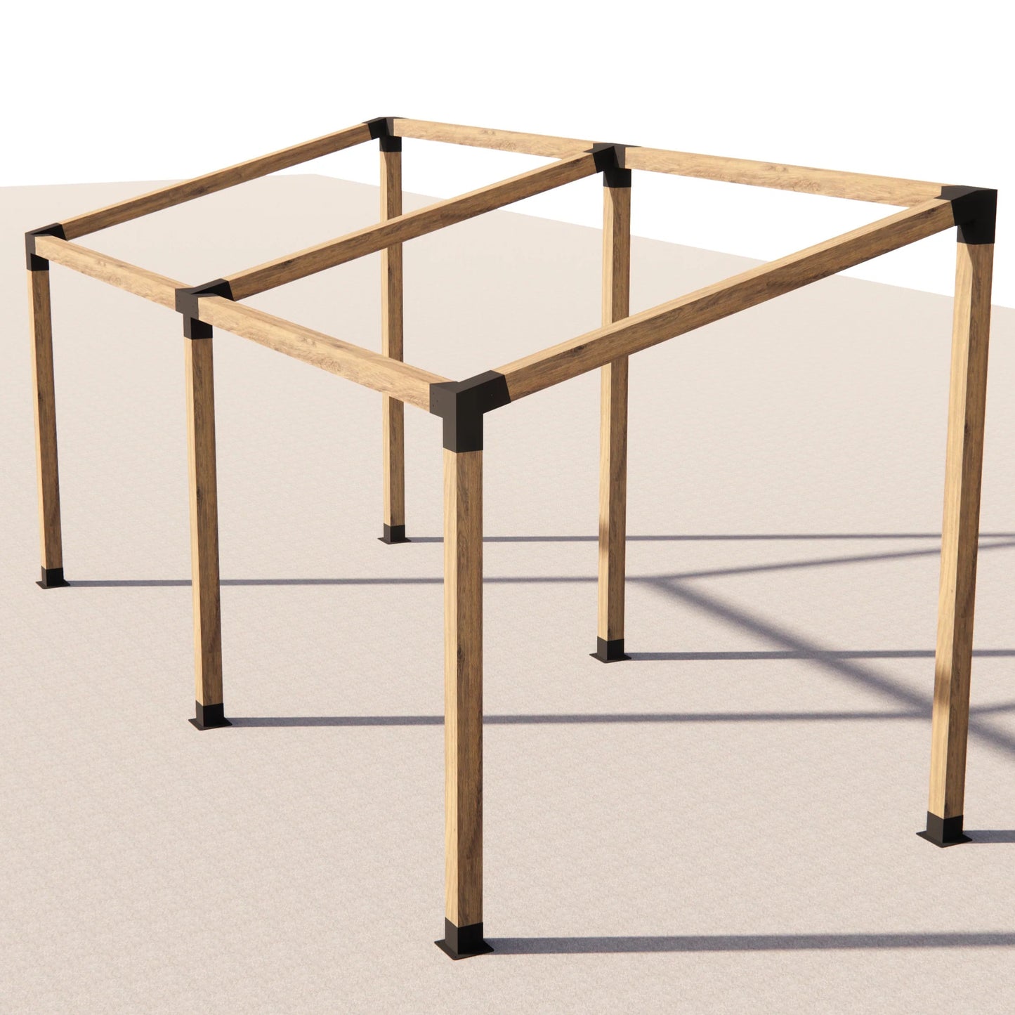 15° Double Pergola Kit for 4x4 Wood Posts