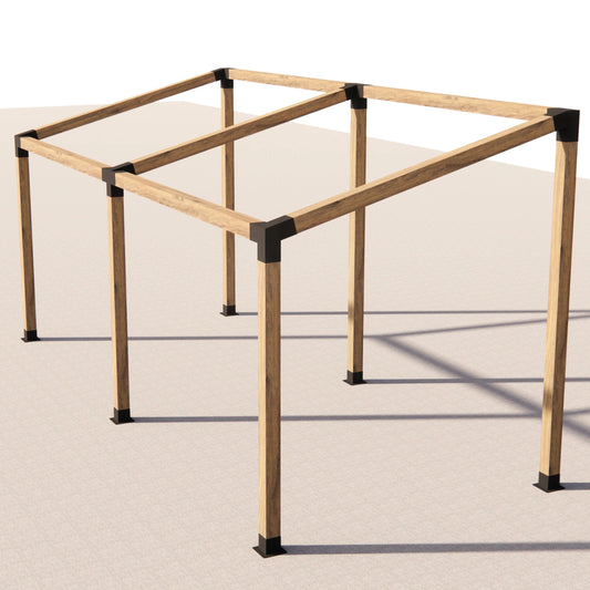 15° Double Pergola Kit for 4x4 Wood Posts