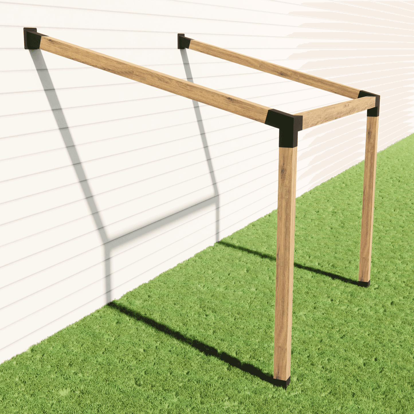 15° Slope Single Wall Mount Pergola Kit for 4x4 Wood Posts