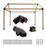 30° Single Pergola Kit for 4x4 Wood Posts