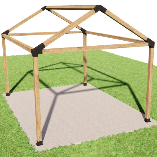 30° Single Pergola Kit for 4x4 Wood Posts