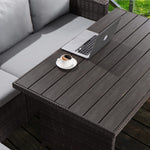 Outdoor Patio Furniture with Dining Table and Chair with Sofa Dust Cover