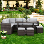 Outdoor Patio Furniture with Dining Table and Chair with Sofa Dust Cover