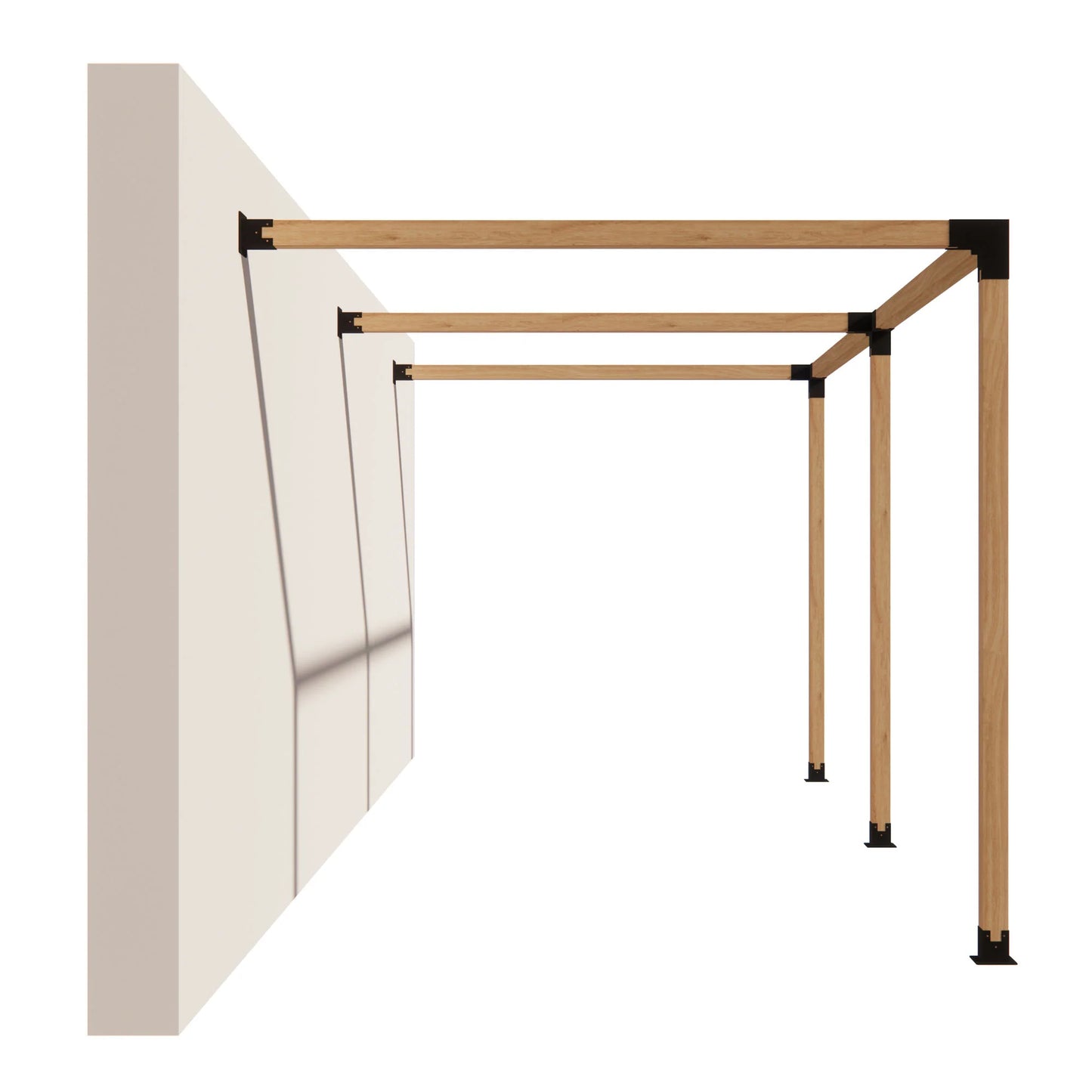 Double Wall Mount Pergola Kit for 4x4 Wood Posts